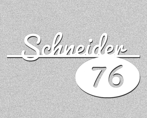 www.edelstahl-schriftzug.de | Edelstahl Schriftzug Schriftart Pacifico | RAL 9016