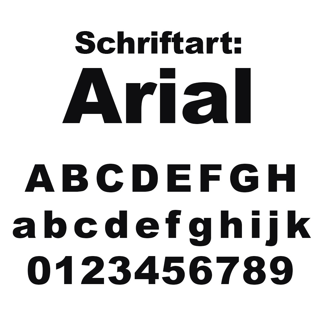 www.edelstahl-schriftzug.de | Schriftauswahl Arial