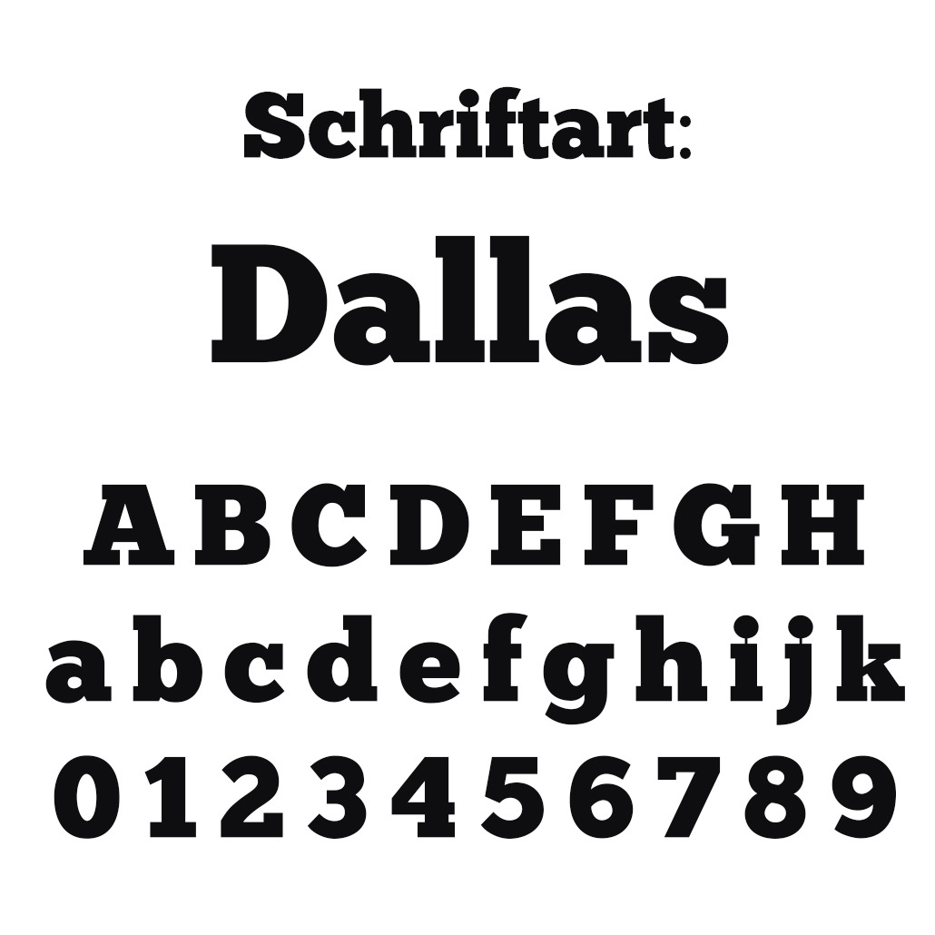 www.edelstahl-schriftzug.de | Schriftauswahl DALLAS