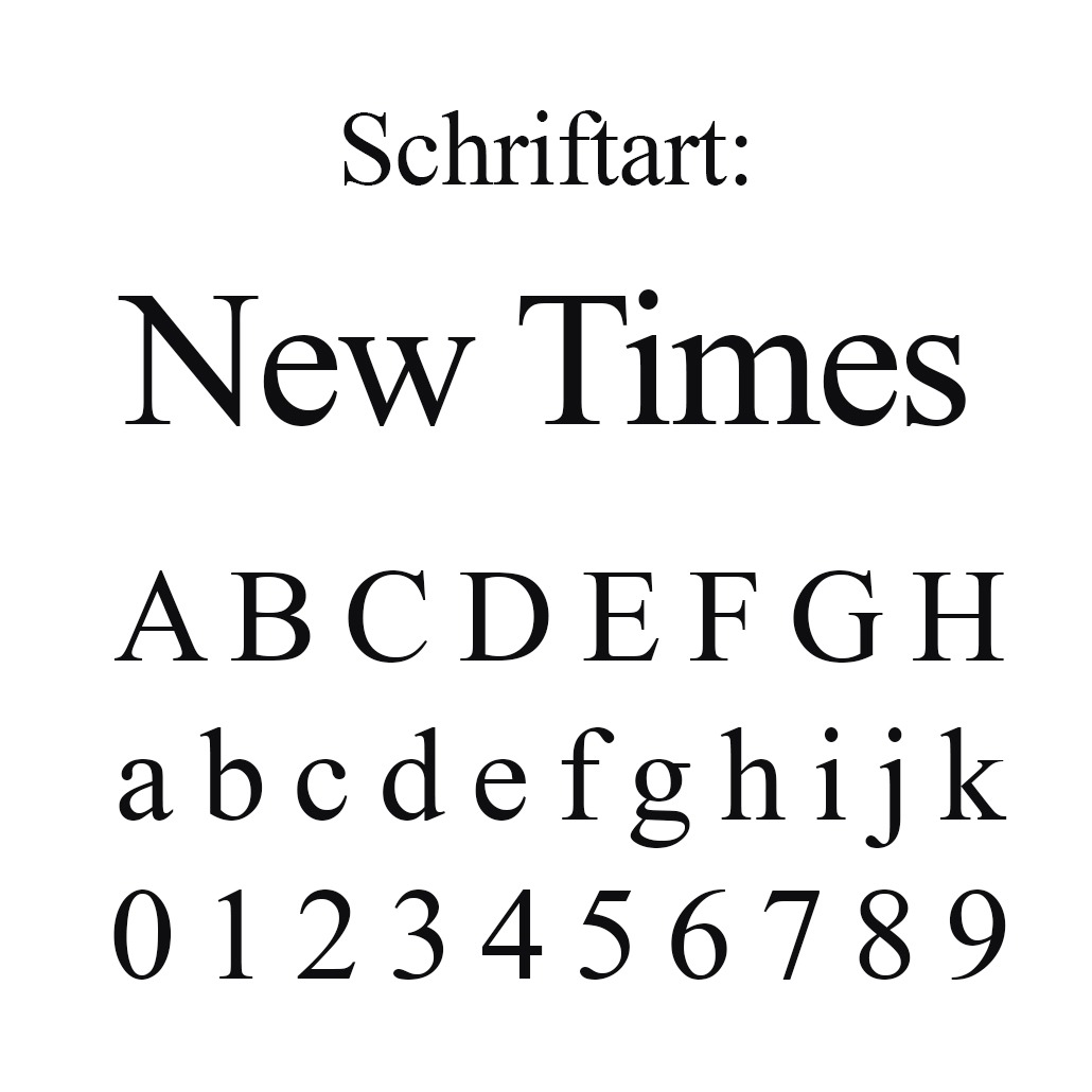 www.edelstahl-schriftzug.de | Schriftauswahl NEW TIMES ROMAN