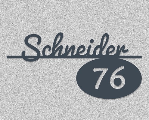 www.edelstahl-schriftzug.de | Edelstahl Schriftzug Schriftart Pacifico | RAL 7016